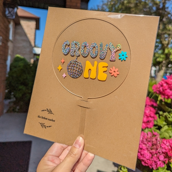 Brand New - "Groovy One" Cake Topper - Picture 1 of 1